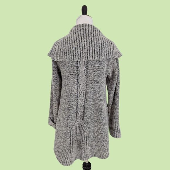 Angel of the North Anthropologie Sweater S Grey Cowl Neck Knit Wool - Picture 2 of 6